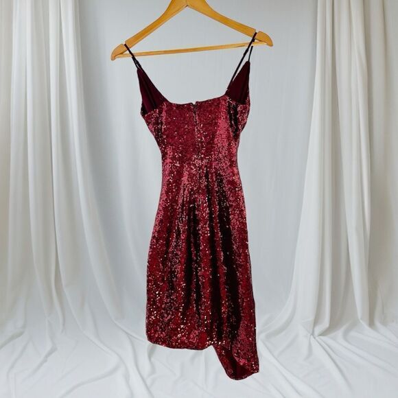 B. Smart Ruby Red Sequins Dress Size 3 - Picture 2 of 5